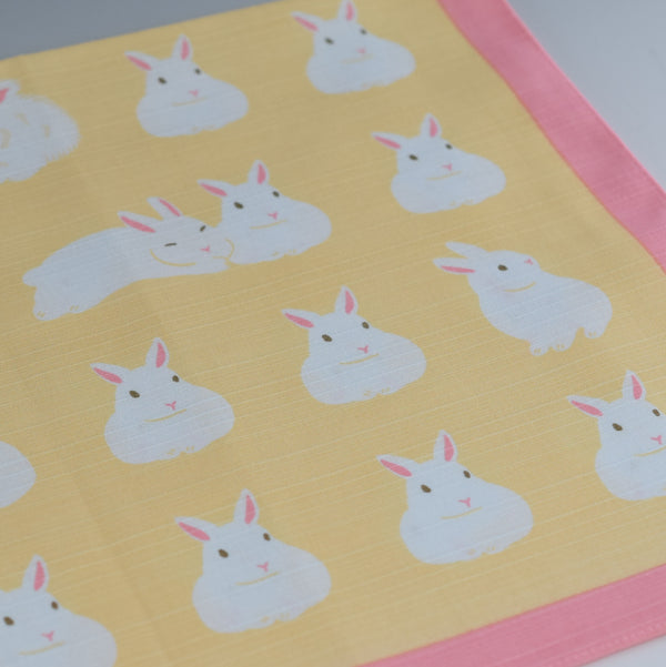 50cm Cotton Furoshiki - Yellow Rabbit