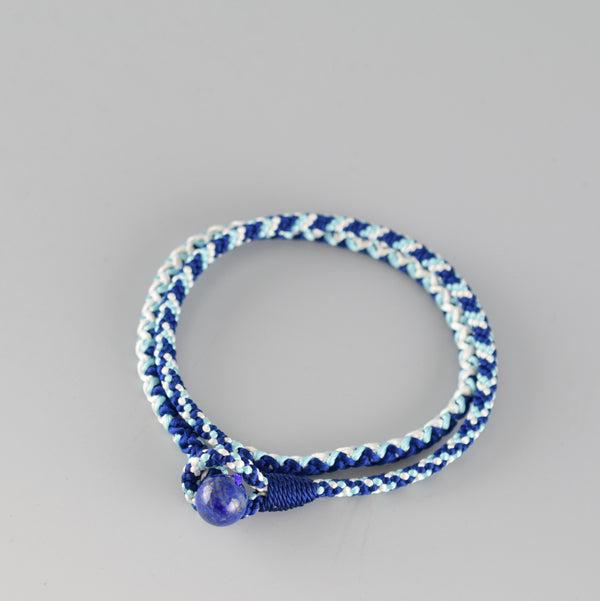 Tozaburo x Kyoto Asahiya kumihimo gemstone bracelet - Blue