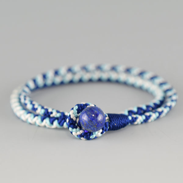 Tozaburo x Kyoto Asahiya kumihimo gemstone bracelet - Blue
