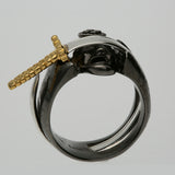 SAMURAI RING “Samurai and Sword” - Antique & Gold