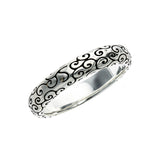 Silver Karakusa Pattern Ring