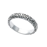Silver Karakusa Pattern Ring