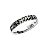 Silver Edokiriko Pattern Ring