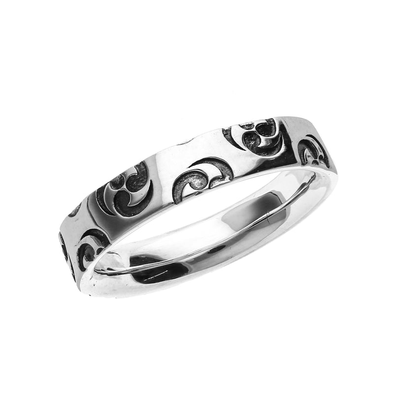Silver Tomoe Pattern Ring