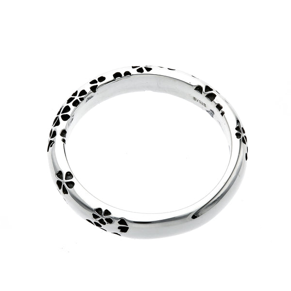 Silver Sakura Pattern Ring