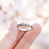 Silver Sakura Pattern Ring
