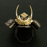 SAMURAI RING “Silver Samurai Kabuto Ring with 18k Gold Parts”