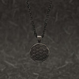 Silver Seigaiha Pattern Necklace