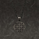 Silver Edokiriko Pattern Necklace