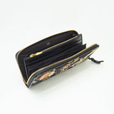 Silk & Cow Leather Long Wallet w/ Honeycell (Good Luck Charm)
