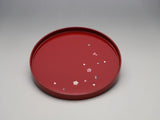 Round Lacquer Tray Sakura Red