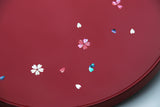 Round Lacquer Tray Sakura Red