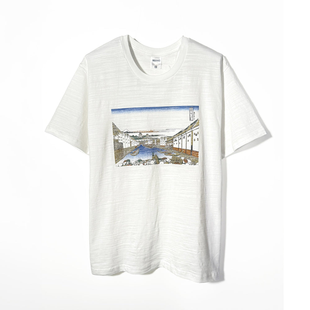 Hokusai T-shirt - Edo Nihonbashi | White – WAZA NYC