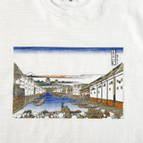 Hokusai Long T-shirt - Edo Nihonbashi | White