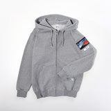 Hokusai Seto Emblem Zip-up Hoodie - Akafuji | Gray