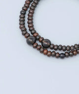 108-Bead Striped Ebony Juzu with Smoky Quartz Accent