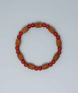 Sandalwood Heart-Sutra Juzu Bracelet with Agate Accent
