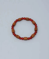 Sandalwood Heart-Sutra Juzu Bracelet with Agate Accent