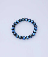 Blue Ryukyu Hotaru-Glass Juzu Bracelet — 10mm Straight