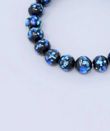 Blue Ryukyu Hotaru-Glass Juzu Bracelet — 10mm Straight