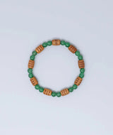 Sandalwood Heart-Sutra Juzu Bracelet with Jade Accent