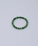 Green Ryukyu Hotaru-Glass Juzu Bracelet — 7mm Straight
