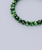 Green Ryukyu Hotaru-Glass Juzu Bracelet — 7mm Straight