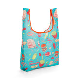 MYUUA ECOCORO Burger Eco Bag in Sky Blue — main product view featuring Burger fast-food print