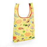 MYUUA ECOCORO Wagashi Eco Bag in Yellow — secondary view showing Wagashi (Japanese sweets) print detail