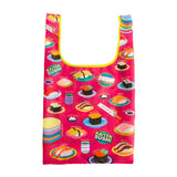 MYUUA ECOCORO Kaiten-zushi Eco Bag — close-up of Kaiten-zushi (conveyor-belt sushi) print embroidery