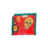 MYUUA ECOCORO Calavera Eco Bag — close-up of Calavera (Mexican sugar skull) print embroidery