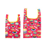 MYUUA ECOCORO Kaiten-zushi Eco Bag — alternate angle showing Kaiten-zushi (conveyor-belt sushi) print