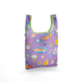 MYUUA ECOCORO Sake Teishoku Eco Bag — alternate angle showing Sake teishoku (salmon set meal) print