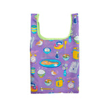 MYUUA ECOCORO Sake Teishoku Eco Bag — alternate angle showing Sake teishoku (salmon set meal) print