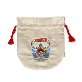 MYUUA Ebisu God of Fortune Drawstring Pouch — secondary view showing Ebisu, Japanese god of fortune detail