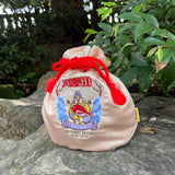 MYUUA Ebisu God of Fortune Drawstring Pouch — alternate angle showing Ebisu, Japanese god of fortune