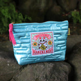 MYUUA Maneki-neko Lucky Cat Quilt Pouch — lifestyle styling shot