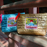 MYUUA Maneki-neko Lucky Cat Quilt Pouch — lifestyle styling shot