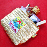 MYUUA Mt. Fuji Quilt Pouch — alternate angle showing Mt. Fuji on metallic quilt