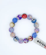 Chirimen Kimono-Textile Juzu Bead Bracelet — 14mm