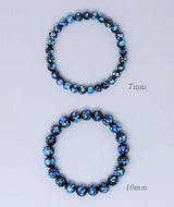 Blue Ryukyu Hotaru-Glass Juzu Bracelet — 10mm Straight