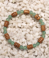 Sandalwood Heart-Sutra Juzu Bracelet with Jade Accent