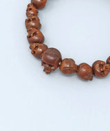 Boxwood Skull-Carved Juzu Bead Bracelet
