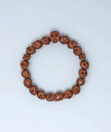 Boxwood Skull-Carved Juzu Bead Bracelet