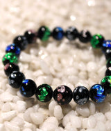Four-Color Ryukyu Hotaru-Glass Juzu Bracelet — 10mm