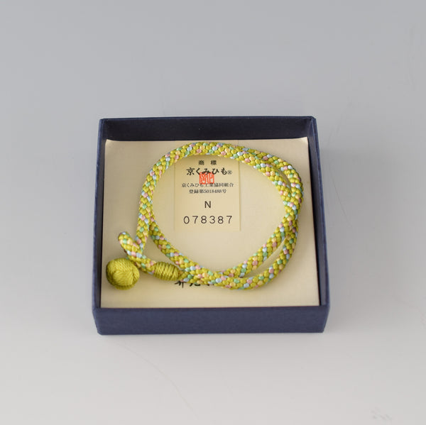 Kumihimo Silk Bracelet - Yellow Green
