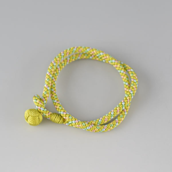 Kumihimo Silk Bracelet - Yellow Green