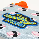 AMERICA Spam Musubi Flat Pouch — Metallic Blue — detail view 4