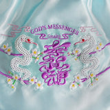 JAPAN Shirohebi (White Snake) Drawstring Pouch — Blue — detail view 3