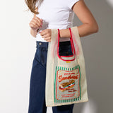 ITALY Baguette Sandwich Sheer Tote Bag — Beige — detail view 5